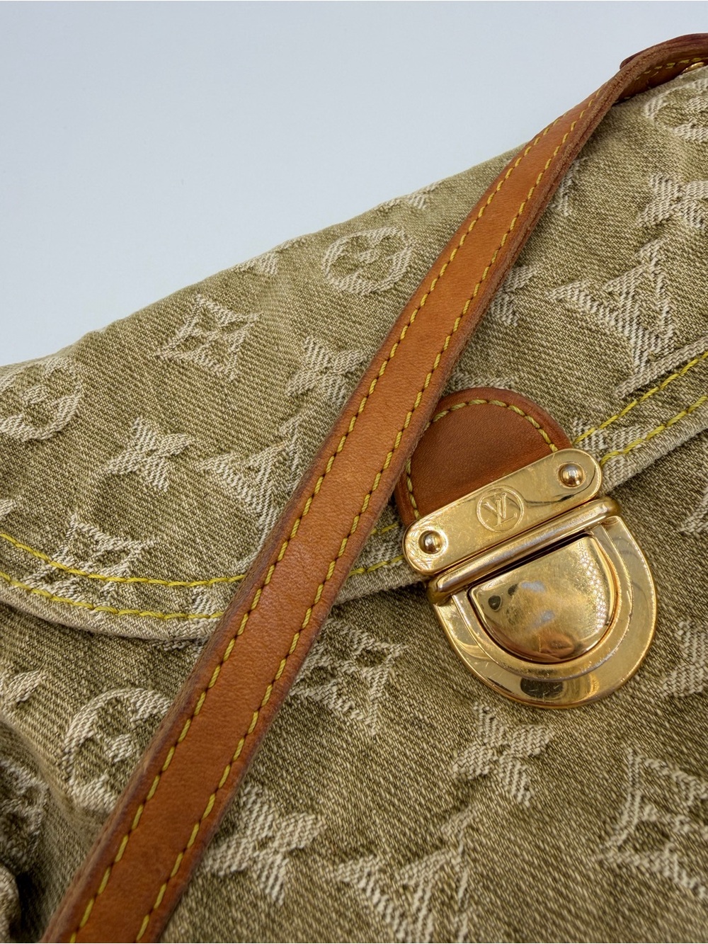 LOUIS VUITTON RARE vintage khaki denim green pleaty - Picture 10 of 16